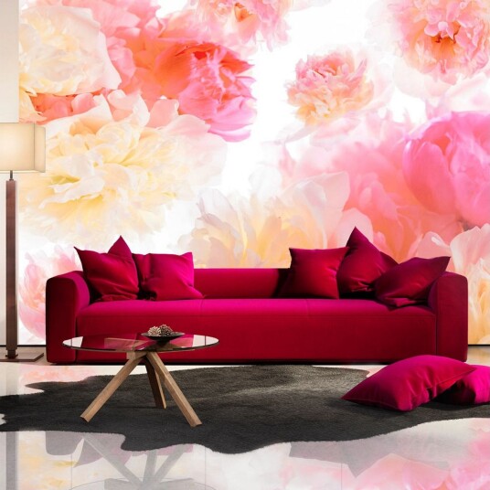 Fototapet Pastel Peonies 100x70 - Artgeist sp. z o. o.