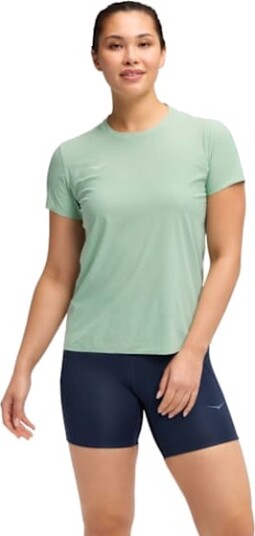 Hoka Airolite Short Sleeve 2.0 Dame Jadeite XL