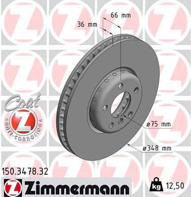 Bremseskive ZIMMERMANN 150.3478.32