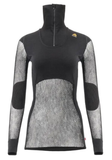 Aclima WoolNet Polo w/Zip, W's, Jet Black Dame S Aclima WoolNet Polo w/Zip, W's, Jet Black Dame S