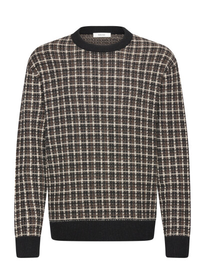 Selected Slhmikolas Ls Knit Relaxed Crew Neck - Black - L
