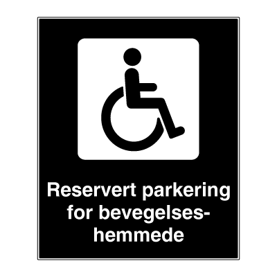 Jo Safety Handicap-parkering skilt Privatrettslig parkeringsskilt Privatrettslige 6309035
