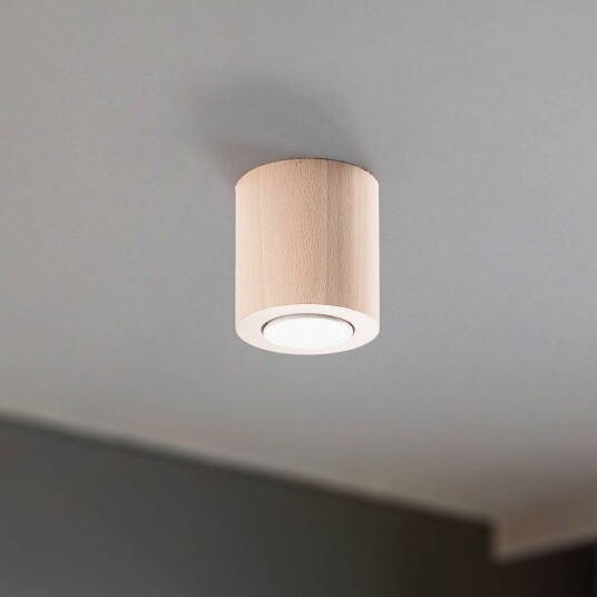 TK Lighting Downlight Eve bøk tre Ø 8 cm GU10