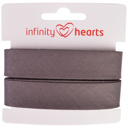 Infinity Hearts Skråbånd Bomull 40/20mm 86 Mørkegrå 5m