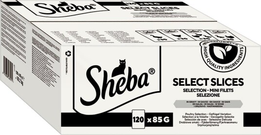 Sheba våtfôr porsjonsposer Utvalg i saus fjerkræ variasjon 120 x 85 g