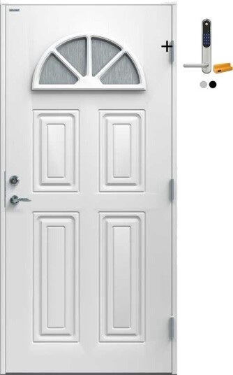 Ytterdør Diplomat Cristine Cotswold Glass med Yale Doorman Classic Home
