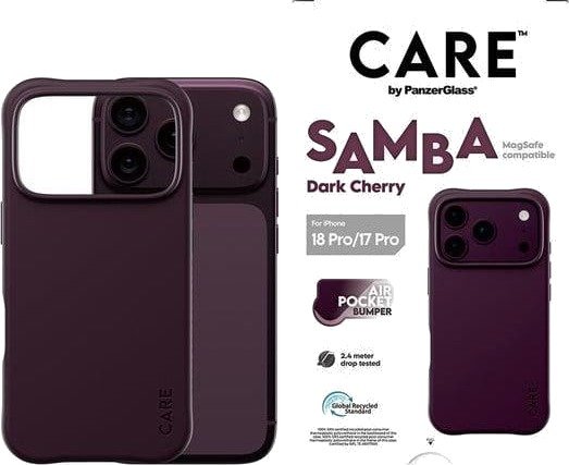 CARE by PanzerGlass Samba Case Dark Cherry w. MagSafe Apple iPhone 18 Pro | 17 Pro