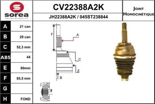Drivledd EAI CV22388A2K