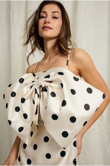 Joelle   Topp med stort bånd   Hvit