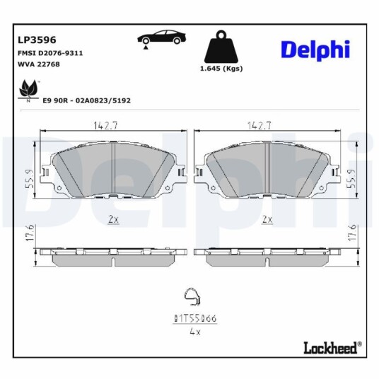 Bremseklosser DELPHI LP3596