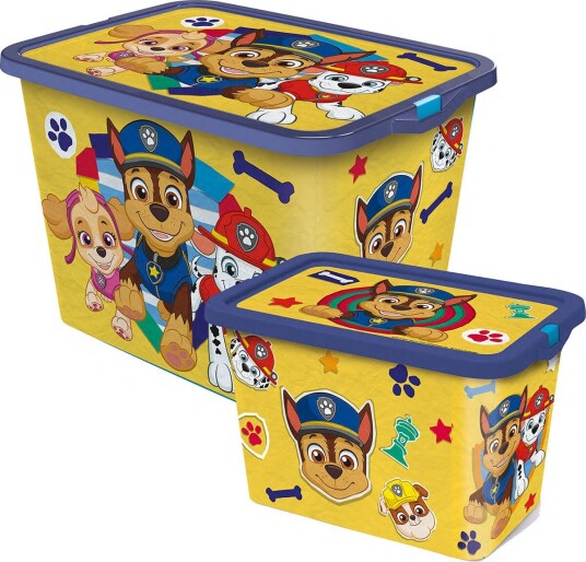 Paw Patrol Oppbevaringsbokser Sett 23l & 7l Gul