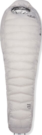 Rab dunsovepose Mythic −12 °C Dark Pewter venstre glidelås