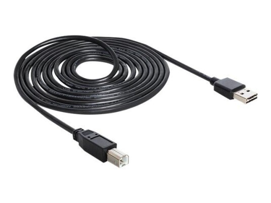 Delock Easy USB 2.0 Kabel 5 m USB type A til type B Svart