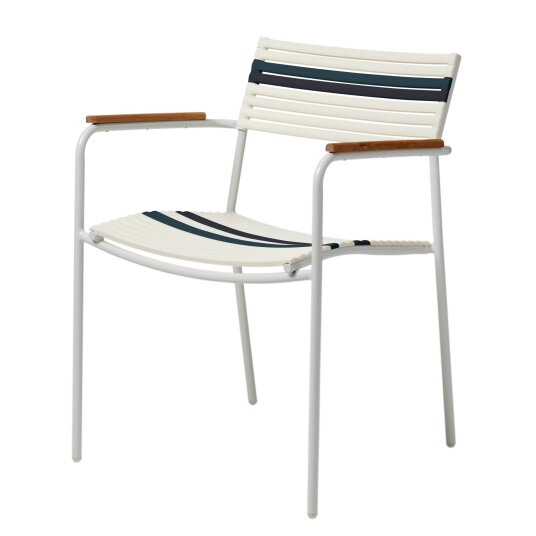 Cinas Mood Air lenestol Hvit/grå med teak Hvit