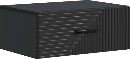  Vegghengt Nattbord Svart 49 x 34,5 x 20 cm Konstruert tre