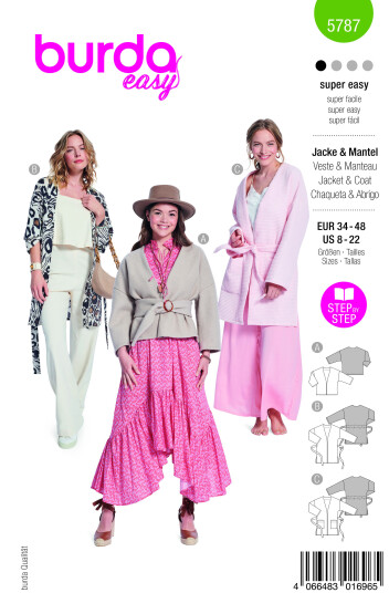 Burda 5787 - Jakke EUR: 34-48 US: 8-22