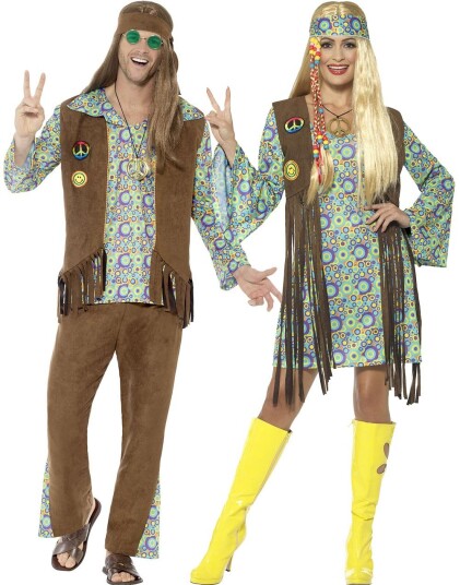 Smiffys 60talls Hippie Kjole Karnevalskostyme Small