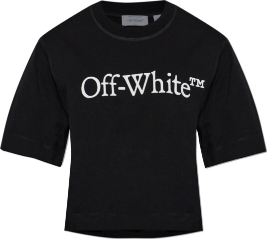 Off White Dame Topper Svart 2XS,