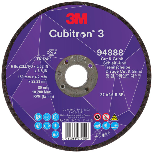 Cubitron 3 kutte-/slipeskive T27 150Ã4,2mm