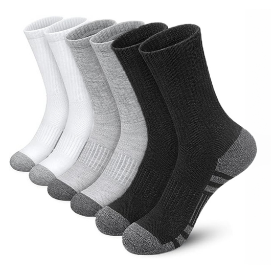 Herresokker i sporty crew stil 6 pack