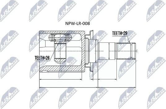 Nty Drivknute drivaksel NTY NPW LR 008