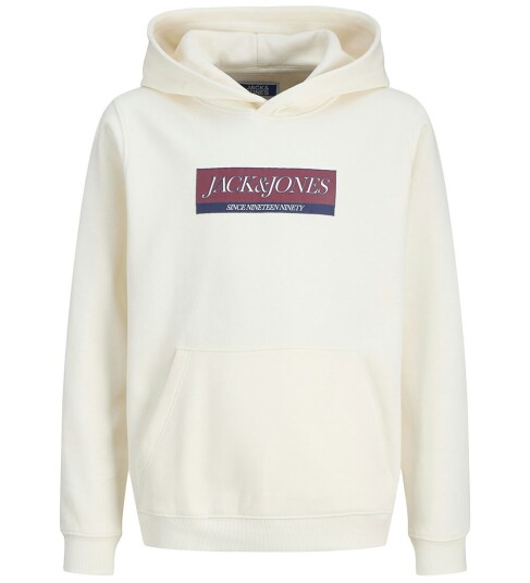Jack & Jones Junior Hettegenser jorinWood Block Branding Sweat Hvit