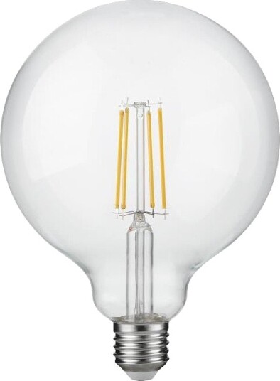 Spl E27 7W dimbar LED filamentpære   G125 806lm 2500K klart glass   Dimbar : Dimbar Kulør : Ekstra varm