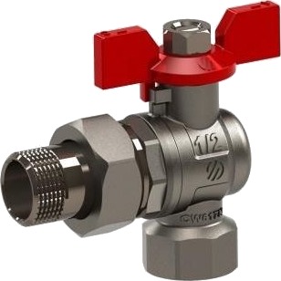 Arco Kuleventil Vinklet Med Sommerfugl 1/2" X 3/4" X 1/2" (154303)