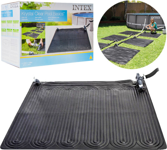 Intex 91056 Solvarmematte PVC 1,2x1,2 m Svart