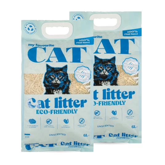 Eco Friendly Cat Litter 6L x 2 Unscented Katt Toalett og kattesand Kattesand My favourite CAT