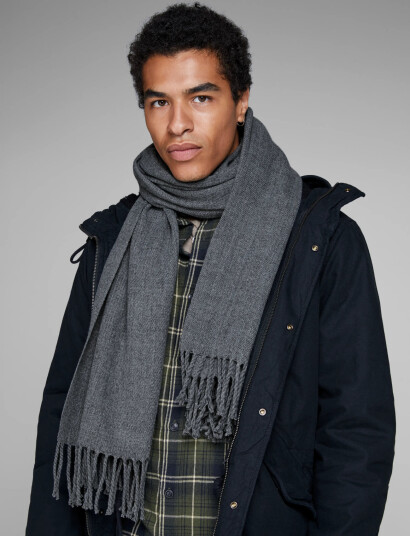 Jack & Jones Jacsolid Woven Scarf Noos - Grey - ONE SIZE