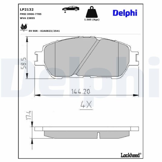Bremseklosser DELPHI LP2132 Bremseklosser DELPHI LP2132