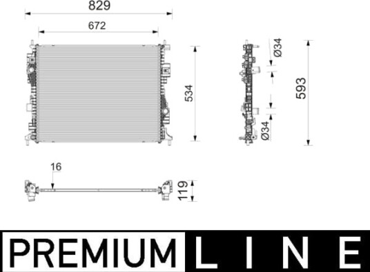 MAHLE CR 2824 000P Radiator motorkjøling