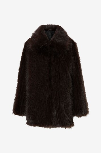 Selected FEMME   Frakk av juksepels slfBrea   Brun