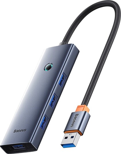 Baseus UltraJoy Series USB-A Hub 4x USB-A 3.0 1x USB-C 5V Gray B0005280B811-09