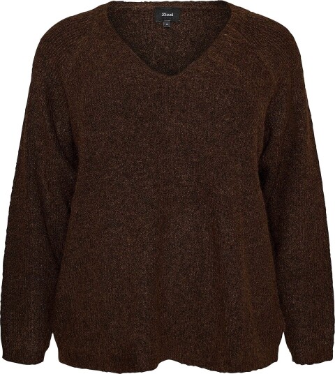 Zizzi Pullover caVilma L/S Pullover Brun