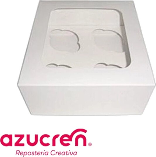 Azucren Cupcake Eske Hvit Til 4 Cupcakes | Slikkepott.No Azucren Cupcake Eske Hvit Til 4 Cupcakes | Slikkepott.No