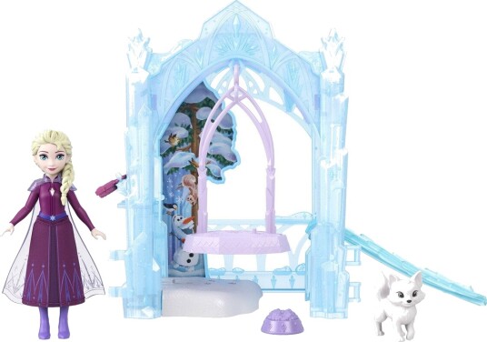 Disney Frozen Storytime Stackers Elsa Small Doll & Icy Animal Hideaway Playset W/ Fox & Bird Figures Purple One Size