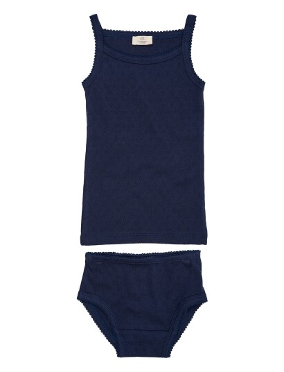 Copenhagen Colors Pointelle Heart Underwear Set Navy 122 Copenhagen Colors Pointelle Heart Underwear Set Navy 122