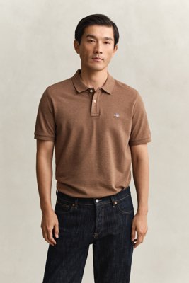 GANT Reg Shield Ss Pique Polo Brown S
