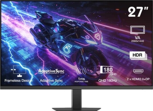 NOS Gamingmonitor 27" QHD VA 180 Hz 1 ms