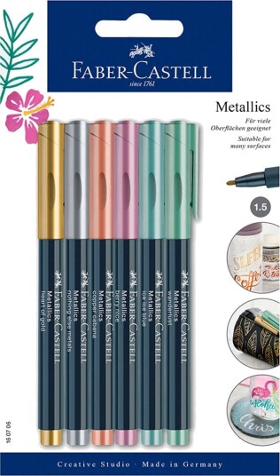 Faber Castell Tegnesett Faber Metallic 6 Stk