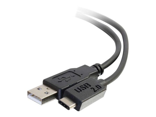 C2G 1m USB 2.0 USB Type C to USB A Cable M/M - USB C Cable Black - USB type C-kabel - USB til 24 pin USB-C - 1 m