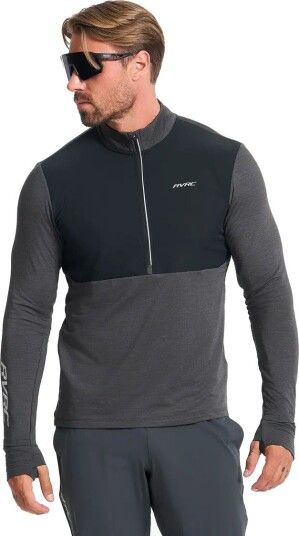 RevolutionRace Herre > Overdeler > Langermede skjorter Discipline Thermo Half zip Top Herre Anthracite/Black Størrelse:4XL