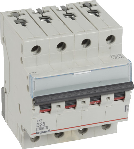 Legrand TX³ MCB automatsikring B25 4P 4M 10/10kA