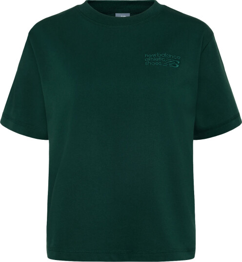 New Balance Athletics Premium Logo Hip Length Relaxed T Shirt Green XL