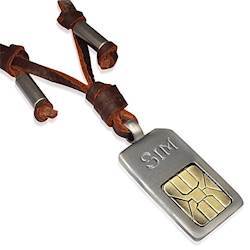 "SIM" Halskæde med lædersnor. "SIM" Halskæde med lædersnor.