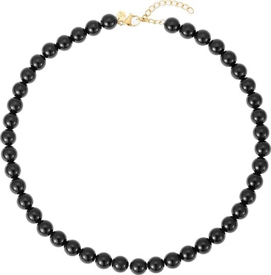 By Jolima Cecile Pearl Necklace BLACK One Size 42 cm