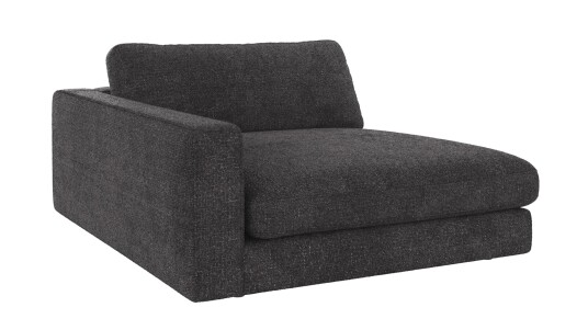 Rowico Home Duncan 1,5 seters sjeselong V Mørkegrå Robin 66 129 x 150 x 78 cm Grå