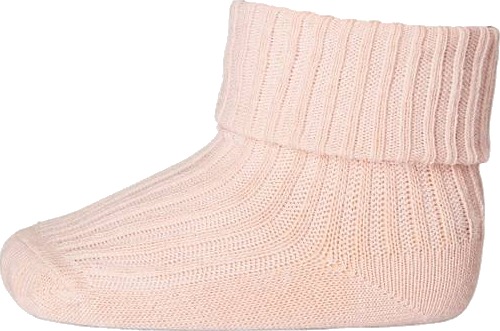 MP Bomull Rib Baby Sokker Rose Dust